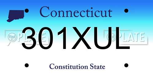 301XUL Connecticut License Plate