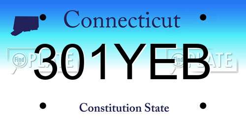 301YEB Connecticut License Plate