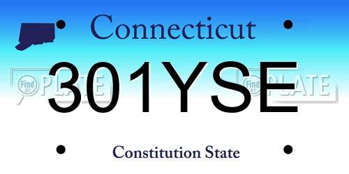 301YSE Connecticut License Plate