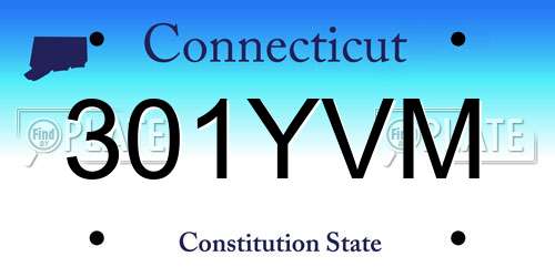 301YVM Connecticut License Plate