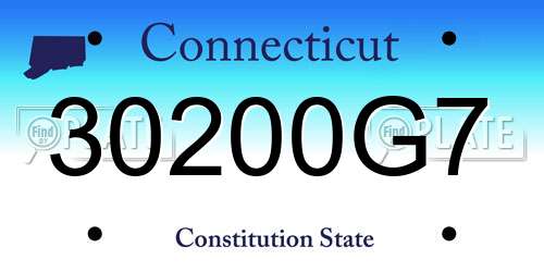 30200G7 Connecticut License Plate