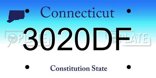 3020DF Connecticut License Plate