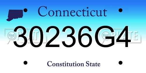 30236G4 Connecticut License Plate