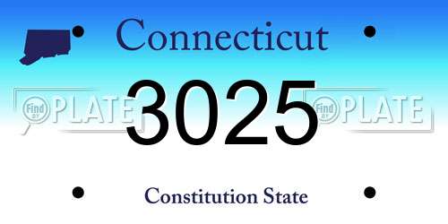 3025 Connecticut License Plate