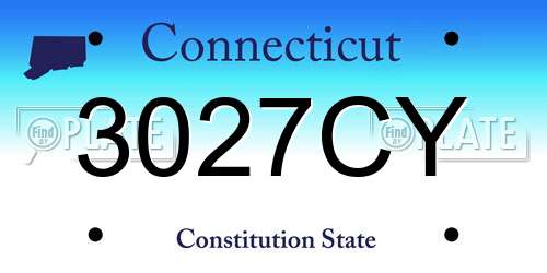 3027CY Connecticut License Plate