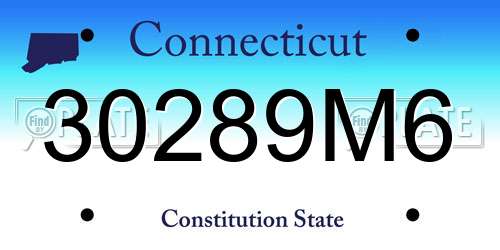 30289M6 Connecticut License Plate
