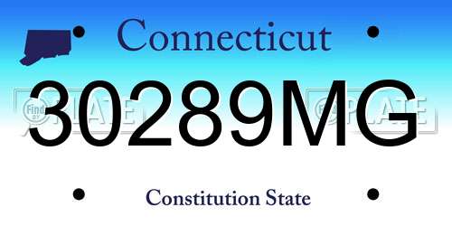 30289MG Connecticut License Plate