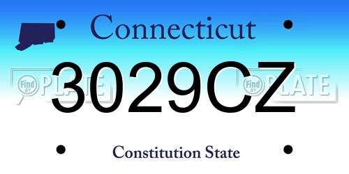 3029CZ Connecticut License Plate