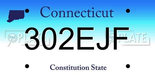 302EJF Connecticut License Plate