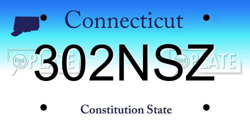 302NSZ Connecticut License Plate
