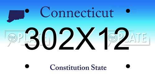 302X12 Connecticut License Plate