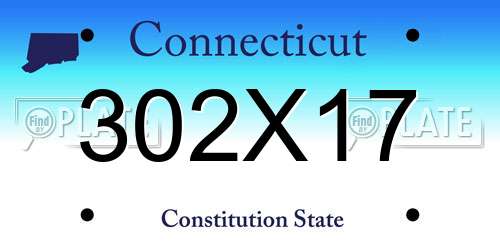 302X17 Connecticut License Plate