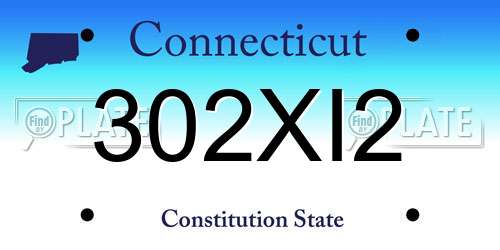 302XI2 Connecticut License Plate