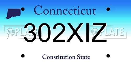 302XIZ Connecticut License Plate