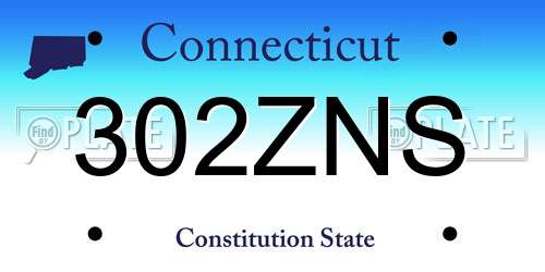 302ZNS Connecticut License Plate