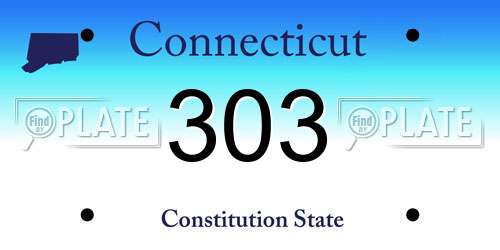 303 Connecticut License Plate