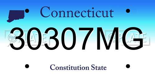 30307MG Connecticut License Plate