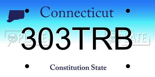 303TRB Connecticut License Plate