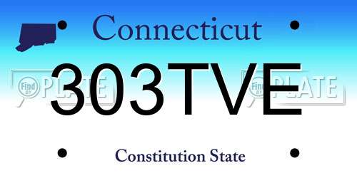 303TVE Connecticut License Plate