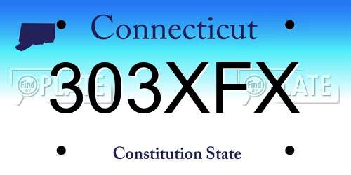 303XFX Connecticut License Plate