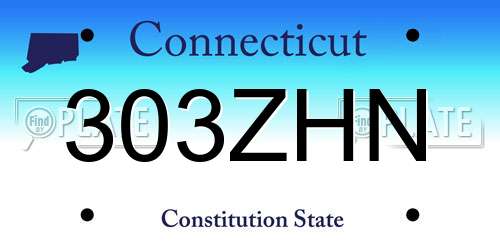 303ZHN Connecticut License Plate