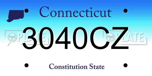 3040CZ Connecticut License Plate