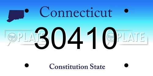 30410 Connecticut License Plate