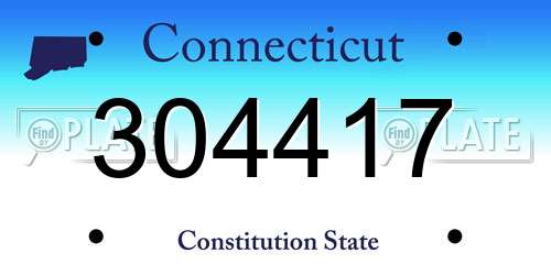 304417 Connecticut License Plate