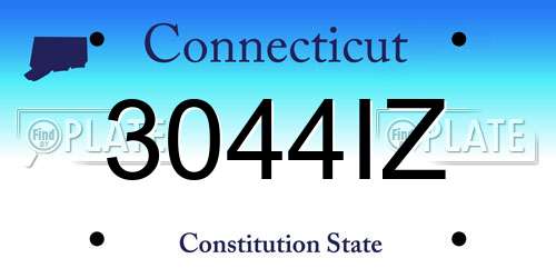 3044IZ Connecticut License Plate