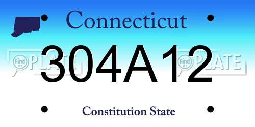 304A12 Connecticut License Plate