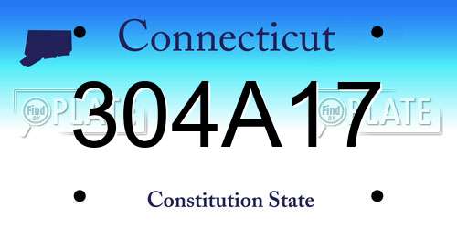304A17 Connecticut License Plate