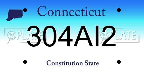 304AI2 Connecticut License Plate