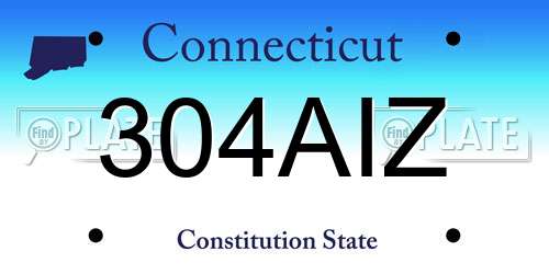 304AIZ Connecticut License Plate