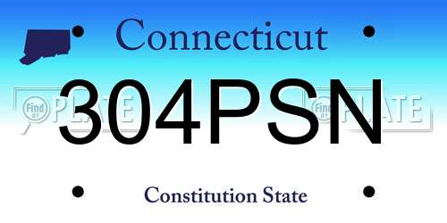 304PSN Connecticut License Plate