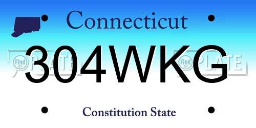 304WKG Connecticut License Plate