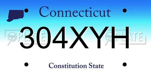 304XYH Connecticut License Plate