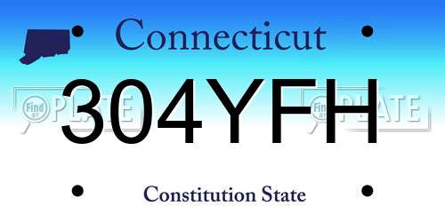 304YFH Connecticut License Plate