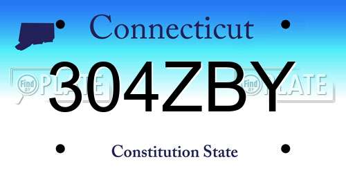 304ZBY Connecticut License Plate