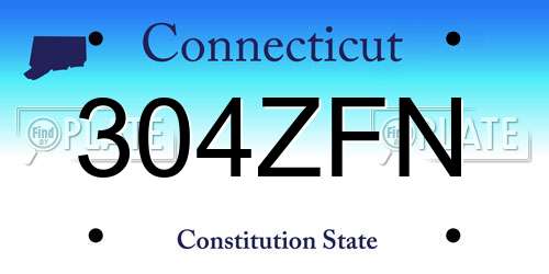 304ZFN Connecticut License Plate
