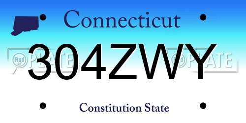 304ZWY Connecticut License Plate