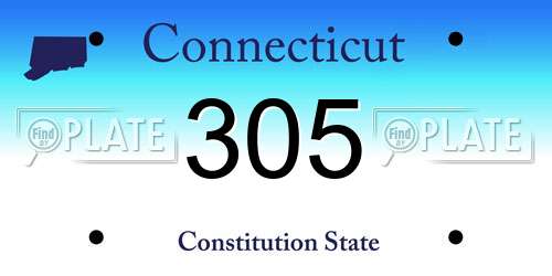 305 Connecticut License Plate