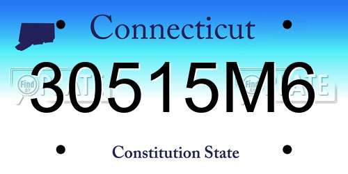 30515M6 Connecticut License Plate