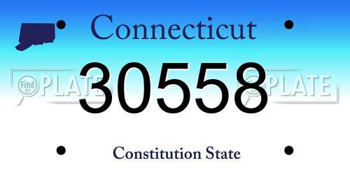 30558 Connecticut License Plate