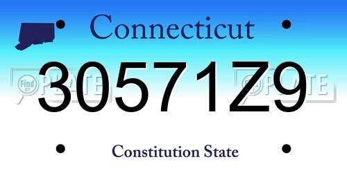 30571Z9 Connecticut License Plate