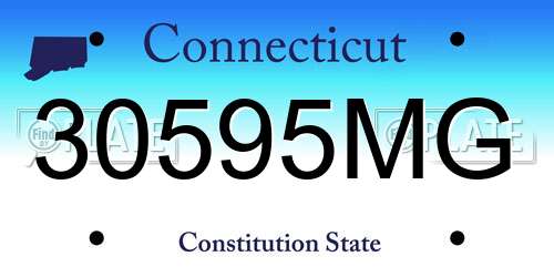 30595MG Connecticut License Plate