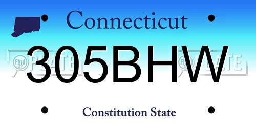 305BHW Connecticut License Plate