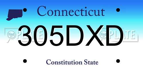 305DXD Connecticut License Plate