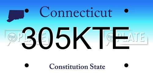 305KTE Connecticut License Plate