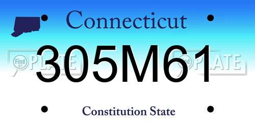 305M61 Connecticut License Plate