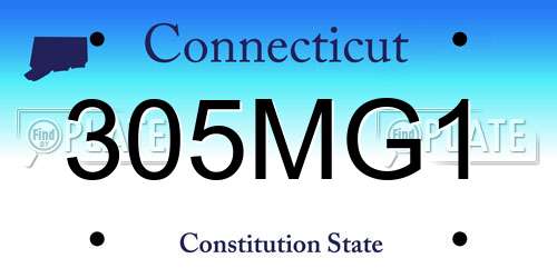 305MG1 Connecticut License Plate